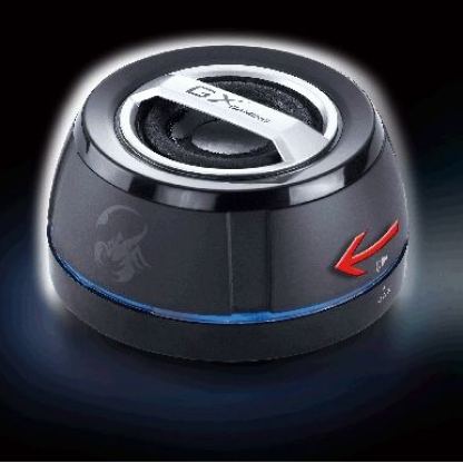 GX SP-i250G - Portable omni-directional stereo speakers, 40mm drivers, LED ring around speakers with changing colors, built-in lithium battery, pouch for each speaker + подарък тениска GX 4